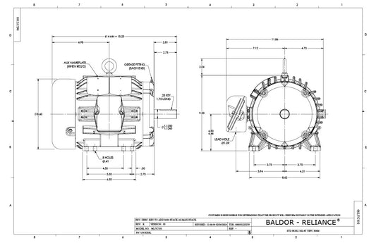 Baldor- EM3661T - 3 HP, 1755 RPM, 3-Phase, TEFC, 182T Frame, Cast Iron