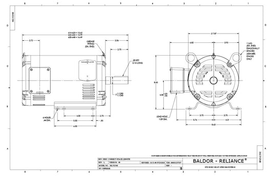 Baldor-EM3218T - 5 HP, 1760 RPM, 3-Phase, OPSB, 184T Frame, Steel