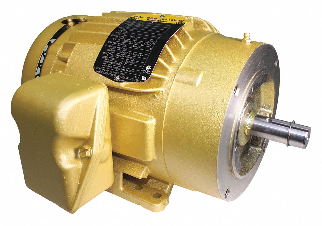 Baldor CEM3581T Motor - 1 HP, 1760 RPM, 3-Phase, TEFC, 60 Hz, 143TC Frame