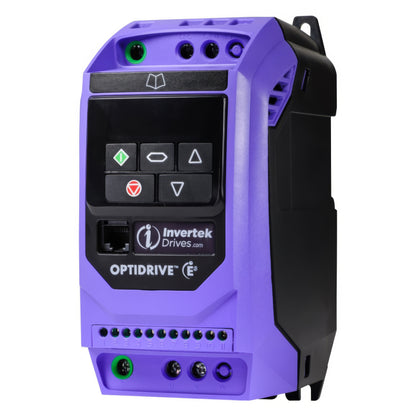 Invertek Optidrive E3 Single Phase VFD - 0.5 HP, 230V Input, IP20 Enclosure | Model ODE-3-120043-1F12-01