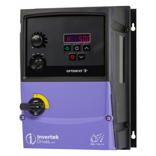 Invertek Optidrive E3 VFD - 1.5 HP, 115V Input, IP66 Enclosure | Model ODE-3-210058-104B